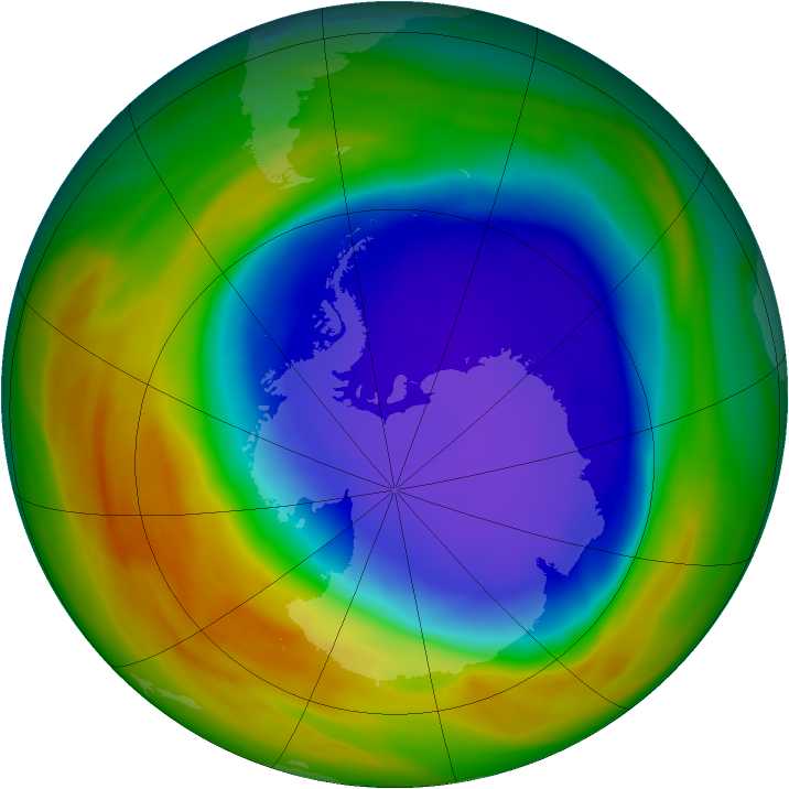 Antarctic ozone map for 17 October 2005
